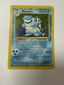 Pokemon TCG Blastoise 2/130 Base Set 2 Holo Rare 100 HP Vintage Card - Image 1