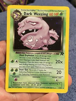 Pokemon TCG Team Rockets Dark Weezing Holo Rare Card 14/82 Unlimited - Image 1