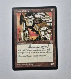 UNPLAYED SIGNED NM MTG Magic Mirage Lead Golem HANNIBAL KING EDH CUBE VINTAGE - Image 1