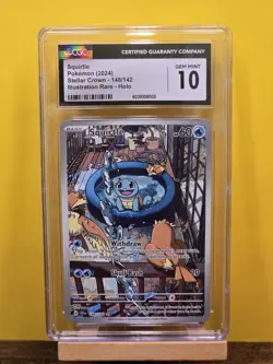 Pokemon Squirtle TCG Illustration Card 148/142 Stellar Crown - CGC 10 English - Image 1