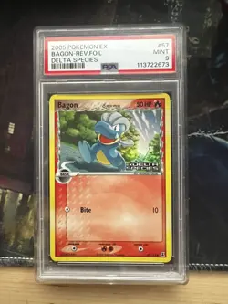 PSA 9 Pokemon EX Delta Species #57 Bagon Reverse Holo Foil 2005 - Image 1