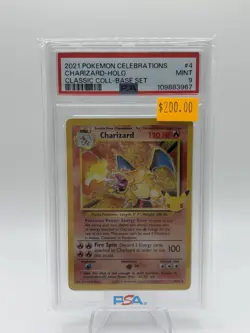 2021 Pokemon Charizard Holo Celebrations PSA 9 4/102 - Image 1