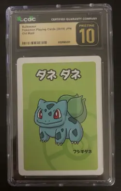 ✨✨ CGC PRISTINE 10 BULBASAUR OLD MAID PLAYING CARDS 2019 JAPANESE POKEMON CARD - Image 1