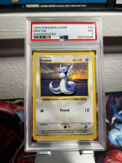 1999 POKEMON DRATINI 26/103 SHADOWLESS BASE SET GAME PSA 7 VINTAGE - Image 1