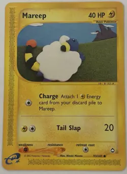 Pokemon Mareep 93/147 Aquapolis Regular Common 40 HP Basic English 2002 - Image 1