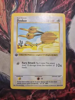 Pokemon 1st Edition Shadowless Base Set Common Doduo 48/102 - MP - Image 1