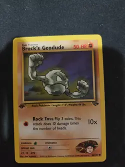 Pokemon TCG Brock's Geodude Gym Heroes 66/132 1st Edition 40 HP Common English - Image 1