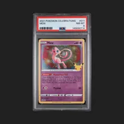 2021 POKEMON CELEBRATIONS #011 MEW HOLO PSA 8 NM-MT NEW - Image 1