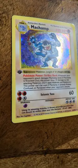 Pokemon TCG Machamp Base Set 8/102 Holo 1st Edition Holo Rare Shadowless - Image 2