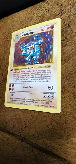 Pokemon TCG Machamp Base Set 8/102 Holo 1st Edition Holo Rare Shadowless - Image 4