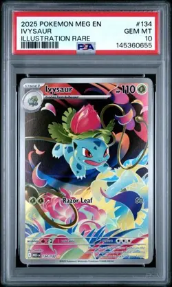 2025 Pokemon Mega Evolution #134 Ivysaur Illustration Rare IR PSA 10 655 - Image 1