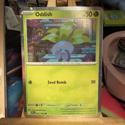 Oddish 001/094 SWIRL Phantasmal Flames Cosmos Promo Holo Rare Pokemon TCG MINT - Image 1