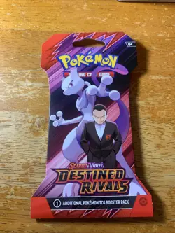 Pokemon TCG Destined Rivals Sleeved Booster New Sealed Mew/Giovanni Cover - Image 1