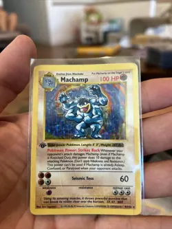 Pokemon 1st Edition Shadowless Holo Machamp - Image 1