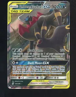 2019 Pokemon Sun & Moon Unified Minds #125 FA Umbreon & Darkrai GX - Image 1