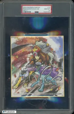 2019 Pokemon Shikishi Art 2 #13 Raikou Entei Suicune PSA 10 GEM MINT - Image 1