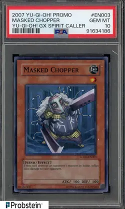 2007 Yu-Gi-Oh! Promo Yu-Gi-Oh! GX Spirit Caller EN003 Masked Chopper PSA 10 - Image 1