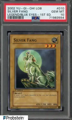 2002 Yu-Gi-Oh! LOB 1st Edition #010 Silver Fang PSA 10 GEM MINT - Image 1