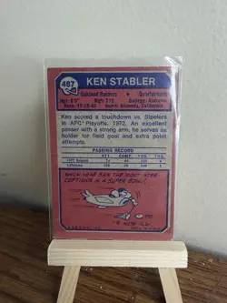 Topps 1973 Ken Stabler Rookie Base Set #487 Oakland Raiders NFL Football Card - Image 2