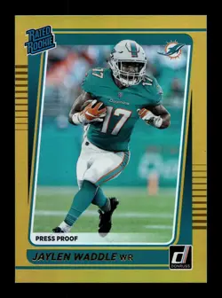 2021 Donruss Press Proof Premium #263 Jaylen Waddle RC Rookie DOLPHINS - Image 1