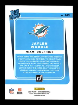 2021 Donruss Press Proof Premium #263 Jaylen Waddle RC Rookie DOLPHINS - Image 2