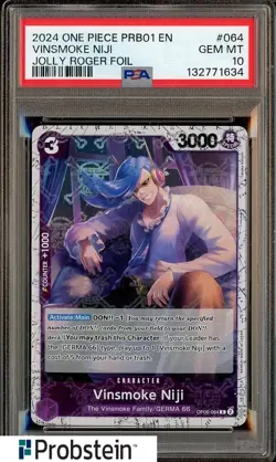 2024 One Piece PRB01 EN Jolly Roger Foil #064 Vinsmoke Nini PSA 10 GEM MINT - Image 1