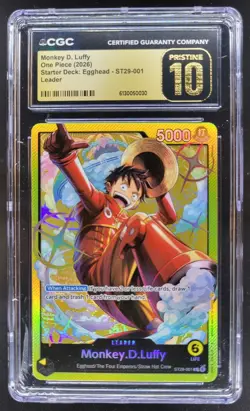2026 ONE PIECE MONKEY D. LUFFY LEADER ST29-001 CGC 10 PRISTINE B PT - Image 1