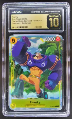 2026 ONE PIECE FRANKY BORDERLESS ST29-010 CGC 10 PRISTINE A PT - Image 1