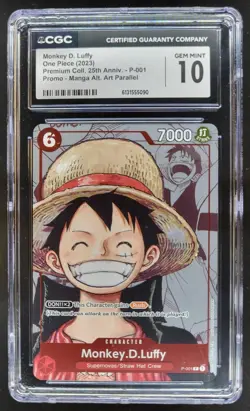 2023 ONE PIECE MONKEY D. LUFFY MANGA ALT ART P-001 PROMO CGC 10 B PT - Image 1