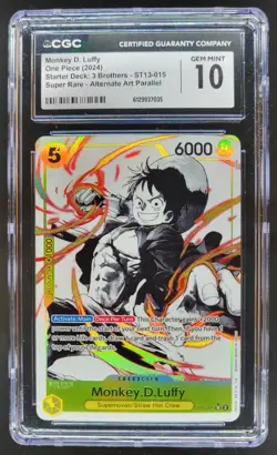 2024 ONE PIECE MONKEY D. LUFFY ST13-015 SUPER RARE ALT ART CGC 10 A PT - Image 1