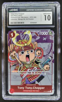 2022 ONE PIECE TONY TONY CHOPPER MANGA ALT ART ST01-006 CGC 10 B PT - Image 1