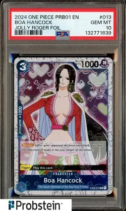 2024 One Piece PRB01 EN Jolly Roger Foil #013 Boa Hancock PSA 10 GEM MINT - Image 1