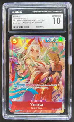 2025 ONE PIECE YAMATO ALTERNATE ART EB01-007 CGC 10 A PT - Image 1