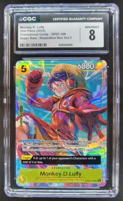 2025 ONE PIECE MONKEY D. LUFFY SUPER RARE PROMO OP07-109 CGC 8 A PT - Image 1