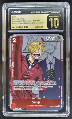 2022 ONE PIECE SANJI RARE 25TH OP01-013 CGC 10 PRISTINE B PT - Image 1