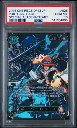 ONE PIECE JAPANESE OP13 EB02-028 PORTGAS D. ACE SPECIAL ALTERNATE ART PSA 10 - Image 1