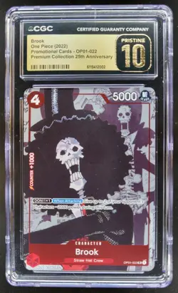 2022 ONE PIECE BROOK 25TH MANGA ALT ART OP01-022 CGC 10 PRISTINE B PT - Image 1