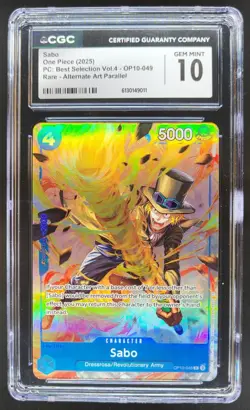 2025 ONE PIECE SABO RARE ALTERNATE ART OP10-049 CGC 10 A PT - Image 1