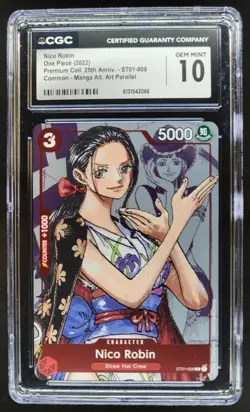 2022 ONE PIECE NICO ROBIN MANGA ALT ART ST01-008 CGC 10 B PT - Image 1