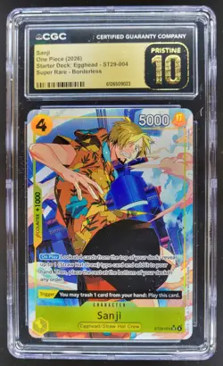 2026 ONE PIECE SANJI SUPER RARE BORDERLESS ST29-004 CGC 10 PRISTINE A PT - Image 1