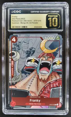 2022 ONE PIECE FRANKY 25TH MANGA ALT ART ST01-010 CGC 10 PRISTINE B PT - Image 1