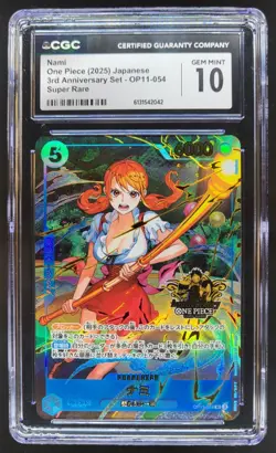2025 ONE PIECE JP NAMI SUPER RARE 3RD ANNIV OP11-054 CGC 10 A PT - Image 1