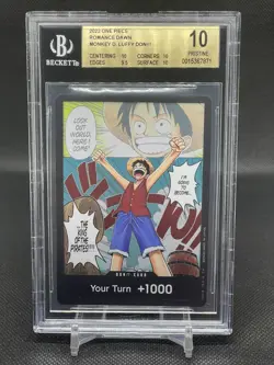 One Piece Romance Dawn DON!! Card OP01 Alternate Art Wave 1 Rare BGS 10 Card - Image 1