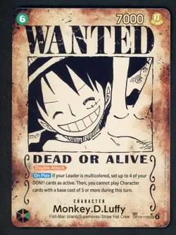 One Piece English OP13-118 Monkey D Luffy Wanted Poster Alternate Art SP - Image 1