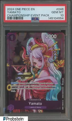 #2 2024 One Piece EN Championship Event Pack #046 Yamato PSA 10 GEM MINT - Image 1