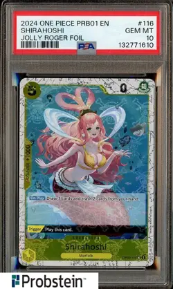 2024 One Piece PRB01 EN Jolly Roger Foil #116 Shirahoshi PSA 10 GEM MINT - Image 1