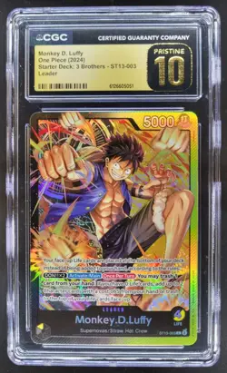 2024 ONE PIECE MONKEY D. LUFFY LEADER ST13-003 CGC 10 PRISTINE B PT - Image 1