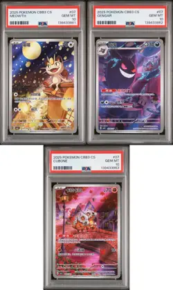 2025 Pokemon CBB3 CS Meowth Gengar Cubone PSA 10 GEM MT Sequential 3 Card Set - Image 1