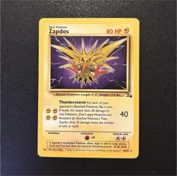 Pokemon Zapdos 30/62 Fossil Rare LP wizards of the Coast Card non holo wotc - Image 1