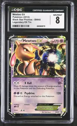 CGC 8 Mewtwo EX 2012 Black Star Promos BW45 Pokemon Card - Image 1